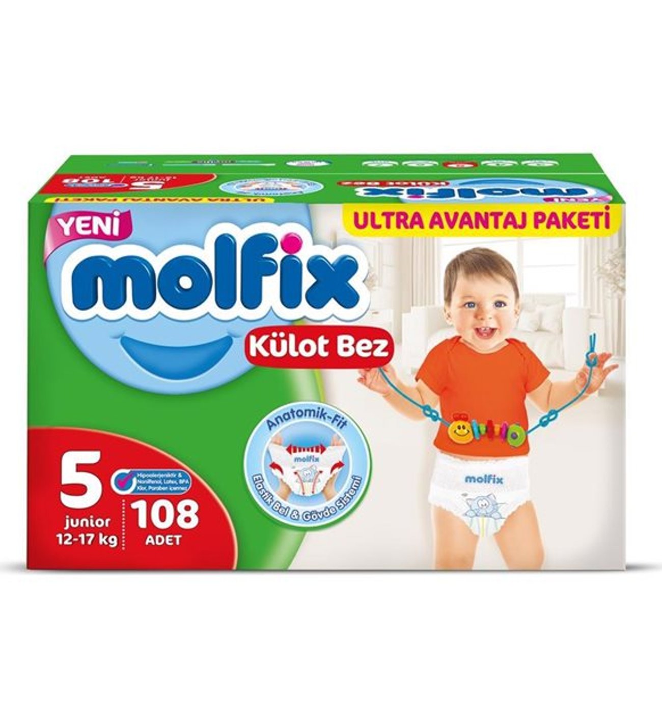 Molfix Panty Diaper Size 5 Junior 108 Ultra Advantage Package Box